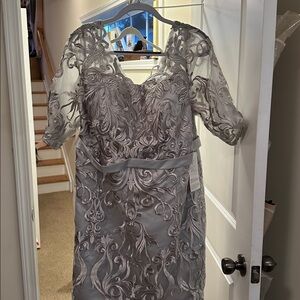 Elegant Gray Lace Dress